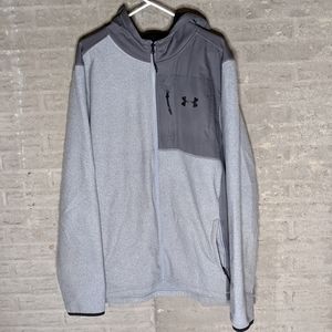 Under Armour ColdGear Fleece Hooded Full Zip Jacket Size 2XL Loose Fit